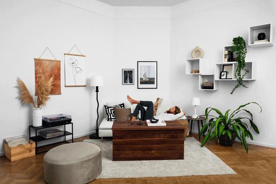 A Home Gym Is Hidden Within The Items Found In This Living Room