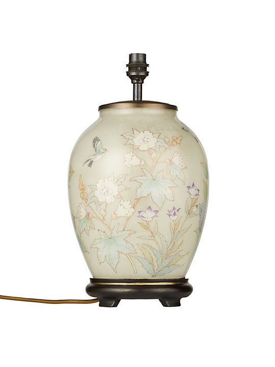 Jenny Worrall Pastel Floral Lamp Base Jenny Worrall Table Lamps|Pheasant Lamp