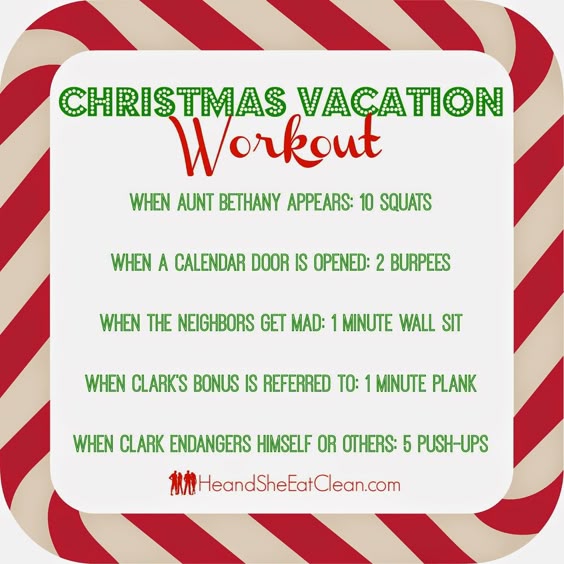 We thought it would be fun to add in a little exercise while watching National Lampoon's Christmas Vacation...Have fun! #heandsheeatclean #eatclean #holidays