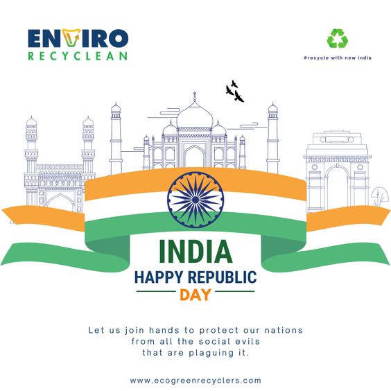 \'Let us take a pledge to always protect our nation and always have it on the Sustainable path of progress. Let’s continue to hold our heads high and be proud of our country. A Very Happy 73rd Republic Day!! 🇮🇳 #republicday2022 #jaihind #india #flag #26january #indianarmy #republicdayindia #envirorecyclean #73rdrepublicday2022