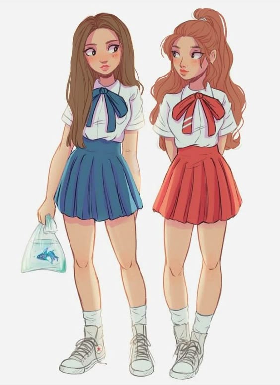 las mejores amigas en el cole | Cute girl drawing, Cartoon girl drawing, Girl cartoon