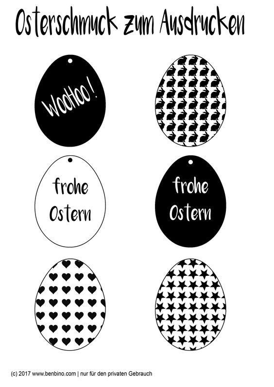 Ostern | DIY | Osterschmuck | Anhänger | Osterstrauà | Osterdekoration | freebie | Idee | free printable | www.benbino.com