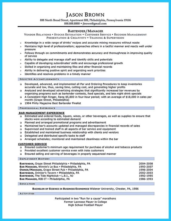 Call center resume for professional with relevant experience - bartender skills Call center resume for professional with relevant experience - bartender skills