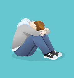 Depressed man feeling sadness vector image on VectorStock