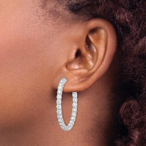 925 Sterling Silver Cubic Zirconia Cz Hinged Hoop Earrings Ear Hoops Set Fine Jewelry For Women Gifts For Her 925 Sterling Silver Cubic Zirconia Cz Hinged Hoop Earrings Ear Hoops Set Fine Jewelry For Women Gifts For Her