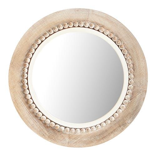 Beaded Round Wood Mirror Pier 1 Wooden Round Wood Mirror Wooden, Whitewashed Wooden Round Mirror