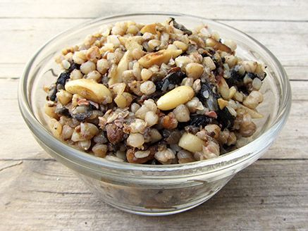 Buckwheat with Mushrooms, Almonds and Pine Nuts - Vegan Foods
