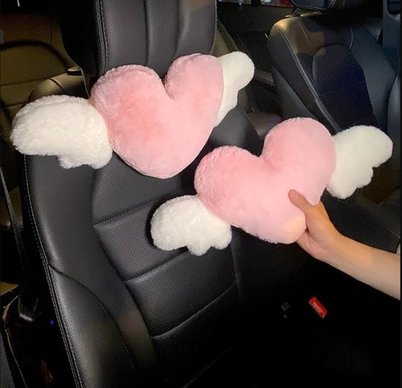 Small Wing Car Headrest Pink Love Waist Rest Driving Waist - Etsy