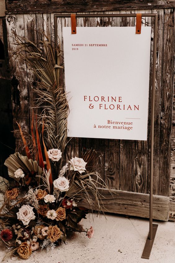 Rustic Floral Unplugged Wedding Sign