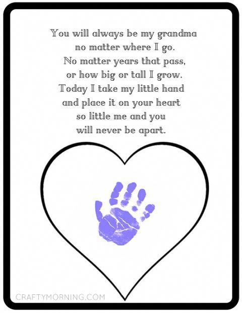 Never Be Apart Grandma Poem Printable - Crafty Morning