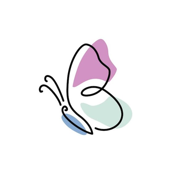 Premium Vector | Butterfly logo simple and elegant monoline and colorful