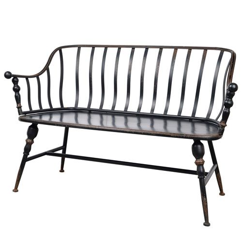 8 Black Metal Bench With Arms Metal Bench Bench Memorial Benches