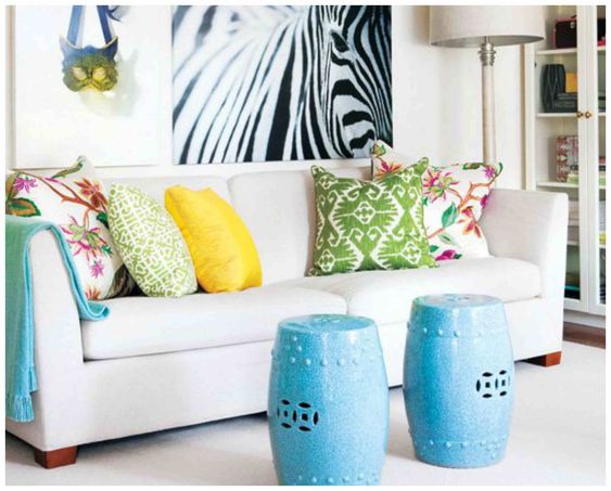 Garden stools, room designed by Smantha Pynn