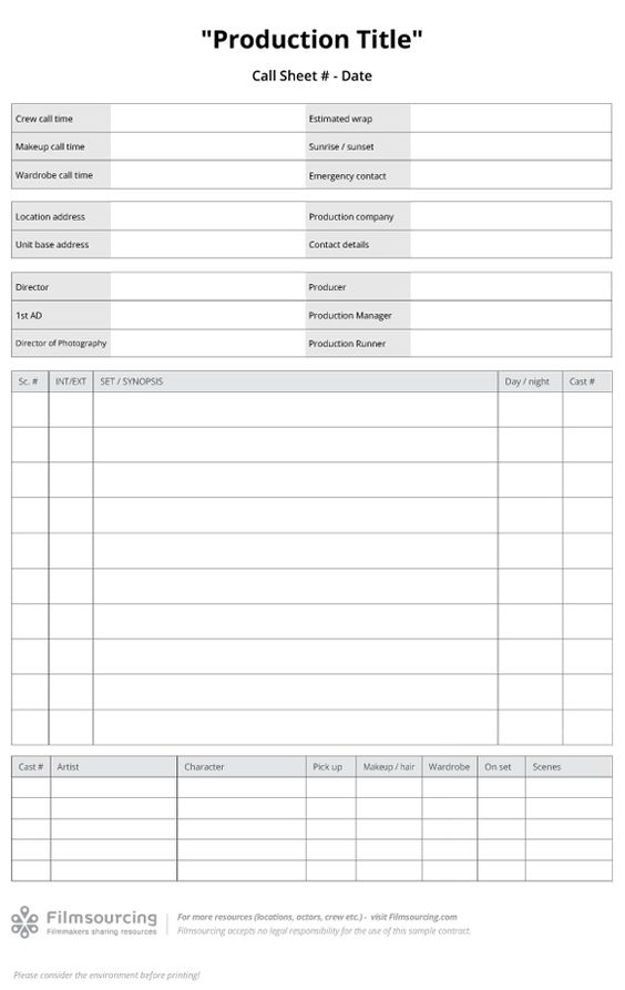 What is a Call Sheet? Plus Template download u2014 Amy Clarke Films - shot list template What is a Call Sheet? Plus Template download u2014 Amy Clarke Films - shot list template