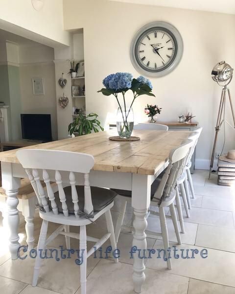 Beautiful Handmade Farmhouse Tables Bespoke Sizes Colours In The Uk Country Life Furniture Dining Room Kitchen Farmhouse Kitchen Tables Dining, Images Of Painted Farmhouse Tables