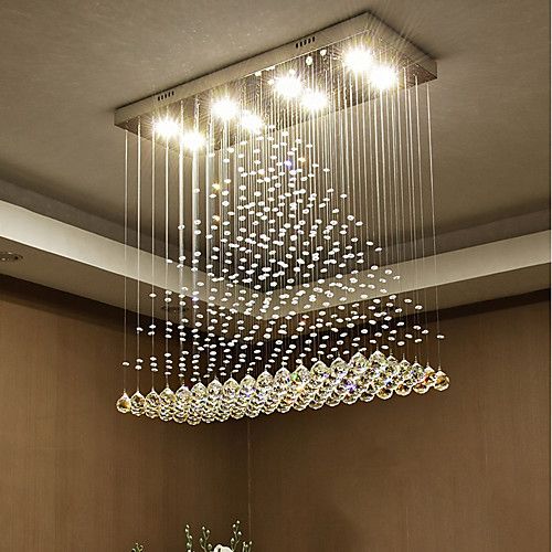 8 Light 80 Cm Crystal Bulb Included Designers Chandelier Metal Electroplated Chic Modern 110 120v 220 240v 2021 Us 347 02 Modern Crystal Chandelier Modern Crystal Light Modern Ceiling Light Fixtures