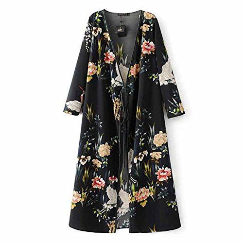 TozuoyouZ Kimono Dresses for Women Vintage Printed V Neck Long Lantern Sleeve Maxi Wrap Long Dress TozuoyouZ Kimono Dresses for Women Vintage Printed V Neck Long Lantern Sleeve Maxi Wrap Long Dress