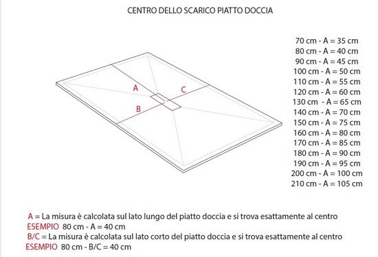 Piatto Doccia In Mineralmarmo Ultra Slim Piletta Cromata Centrale