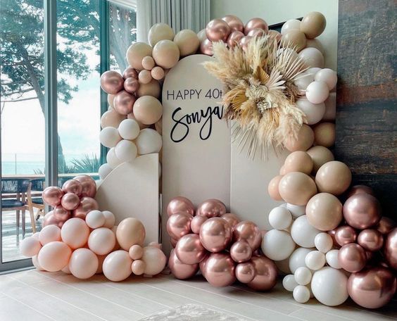 Nude Chrome Champagne Balloon Arch Garland premium Retro - Etsy UK