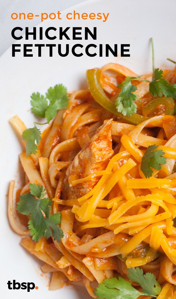 A fresh Tex-Mex twist on chicken fettuccine!
