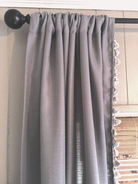 Grey Curtain With Grey Tassel Trim Shtory