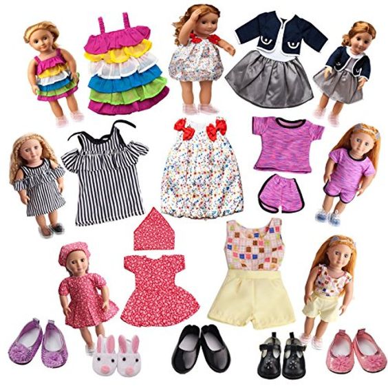 18 Inch Toy Accessories Magic Sticker PU Gift Bow Collection American Doll Shoes