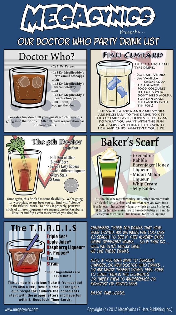 MegaCynics - Doctor Who Drink List Where\'s the banana daiquiri? "Always take a banana to a party, Rose. Bananas are good."