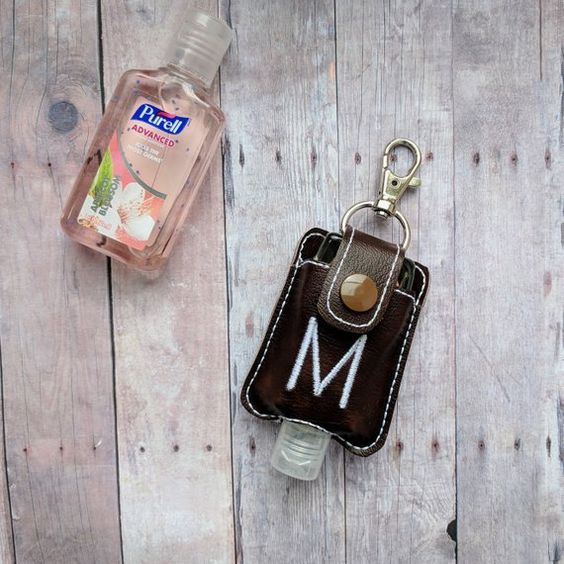 Ocean Theme Hand Sanitizer Case Keychain Antibacterial Holder