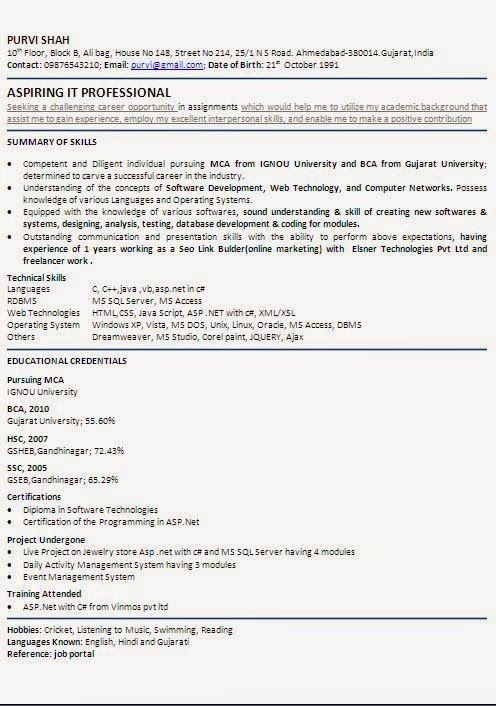 examples of a cv Beautiful Professional Curriculum Vitae \/ Resume - mca fresher resume format examples of a cv Beautiful Professional Curriculum Vitae \/ Resume - mca fresher resume format
