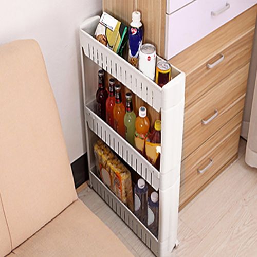 Kitchen Crevice Storage Shelf Bedroom Bathroom Organizer Movable Storage Rack Kitchen Crevice Storage Shelf Bedroom Bathroom Organizer Movable Storage Rack