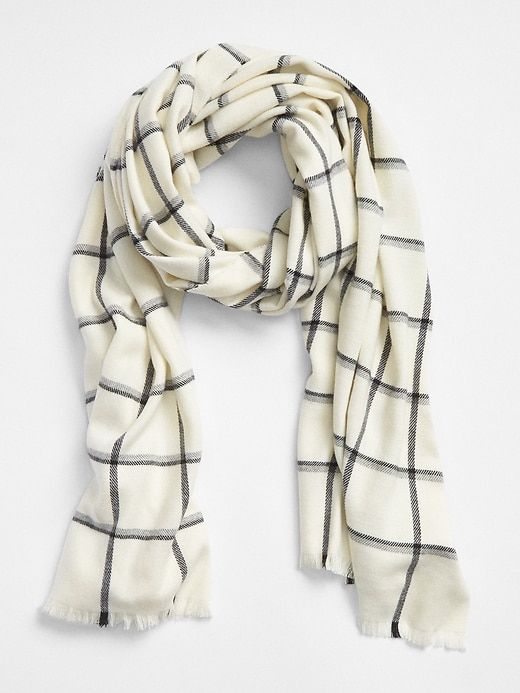 Ivory New Large Handmade Fashion Scarf Shawl Wrap w// Plaids