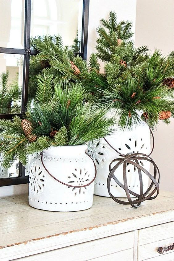DECORATING WITH FAUX GREENS- You can create beautiful and real looking Christmas arrangement using faux greens. Here's how...
