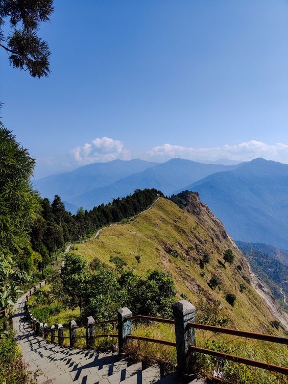 Beautiful tourist spot in India called Tarey Bhir located in Namchi, South District of Sikkim.