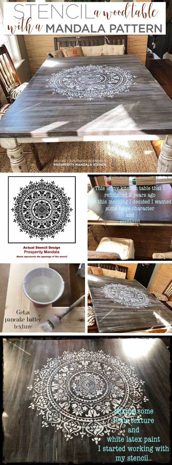 Learn How To Stencil A Wood Kitchen Table Using The Prosperity Cool Kitchen Stencil Designs Decorating Inspiration Learn How To Stencil A Wood Kitchen Table Using The Prosperity Inspiration Kitchen Stencil Designs Design Inspiration