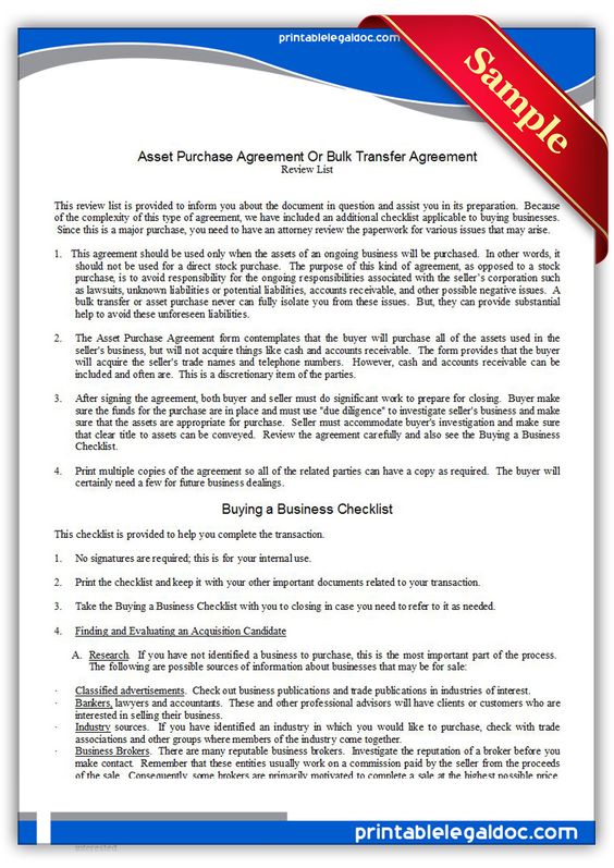 Free Printable Asset Purchase Agreement Sample Printable Legal - asset purchase agreement Free Printable Asset Purchase Agreement Sample Printable Legal - asset purchase agreement