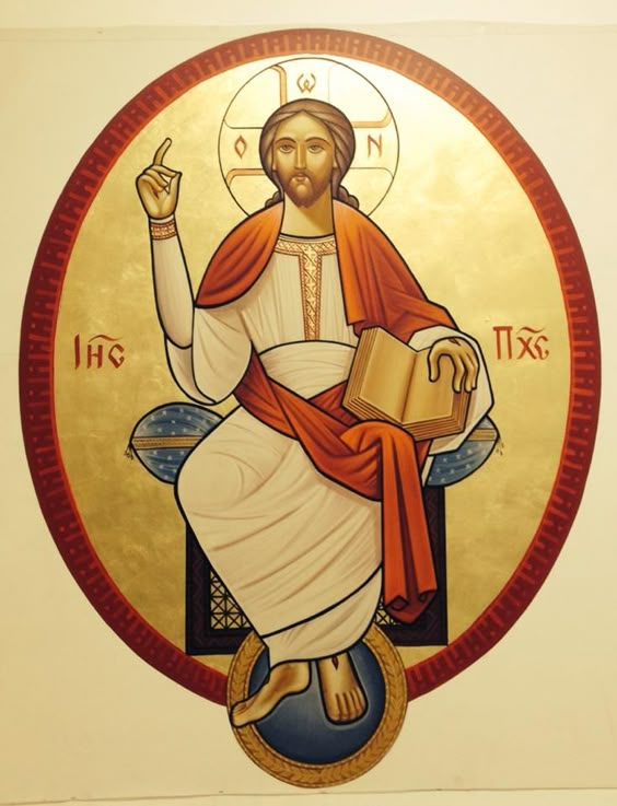 The Lord in Glory Neo coptic icon by Guirguis T Boktor.