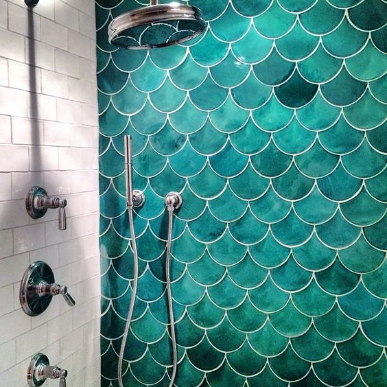 Deck your bathroom out in Moroccan fish scales. The unusual shape of these Moroccan tiles look pretty much like a mermaid tail. Not into the whole mermaid thing? There are three sizes and several color palettes available, so you can pretty much make any design your heart desires.