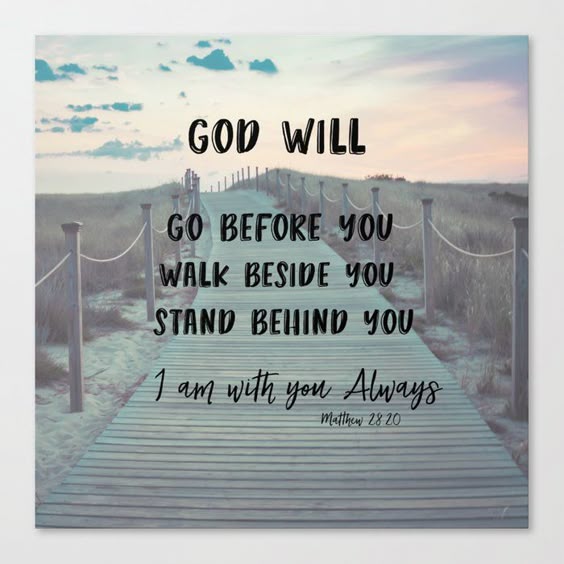 I Am with you Always Bible Verse with Quote Canvas Print