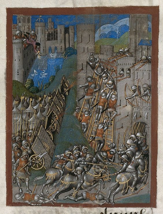 Siege of Montargis. Chroniques de France ou de Saint Denis (from 1422 to 1460) France, N. (Calais?); 1487. ff. 1-299v. British Library, Royal 20 E VI f. 22