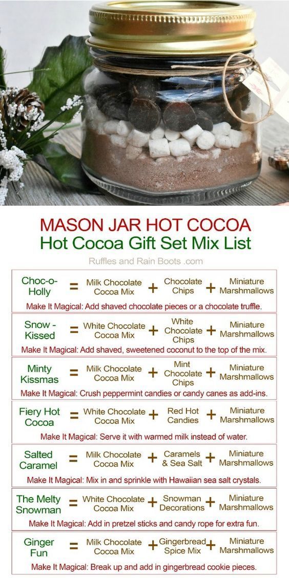 Mason Jar Hot Cocoa Gift with Printable Tag