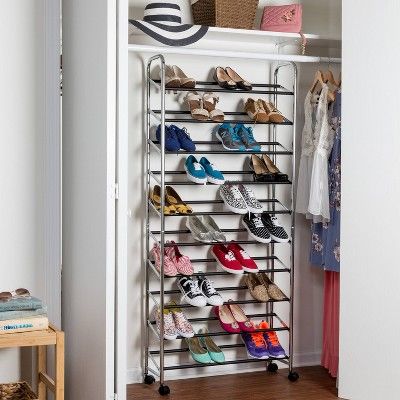Honey Can Do 3 Tier Moisture Resistant Bamboo Shoe Shelf Brown