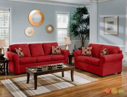 Shabby Chic Decor Style Looks Contemporary To Me But I Love The Red Red Furniture Living Room Red Couch Living Room Living Room Red