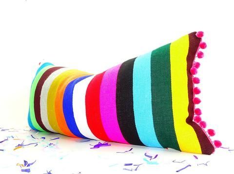 Bohemian decor, Mexican Pillow covers Tribal pillow cover 14x28 Inches serape