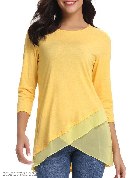 Womens Long Sleeve Tops Round Neck Solid Colour Casual Blouses Autumn Jumper T-Shirt