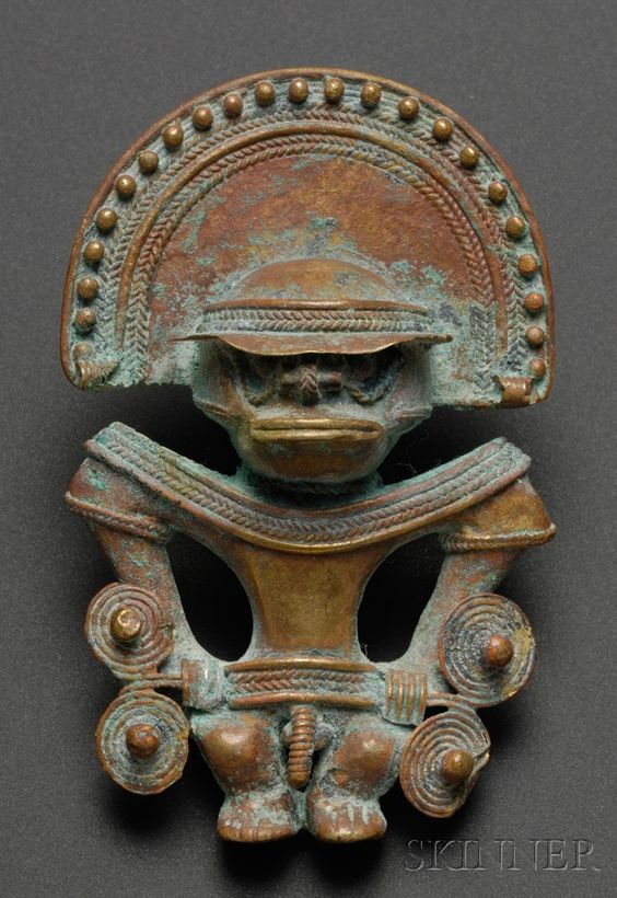 Pre Columbian Tumbaga Figural Pendant Indian Sculpture Indian Artifacts Native American Indians