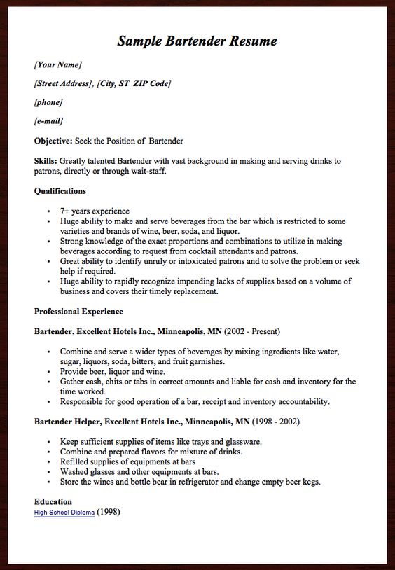 Here comes another free Sample Bartender Resume example, you can - bartender sample resume Here comes another free Sample Bartender Resume example, you can - bartender sample resume