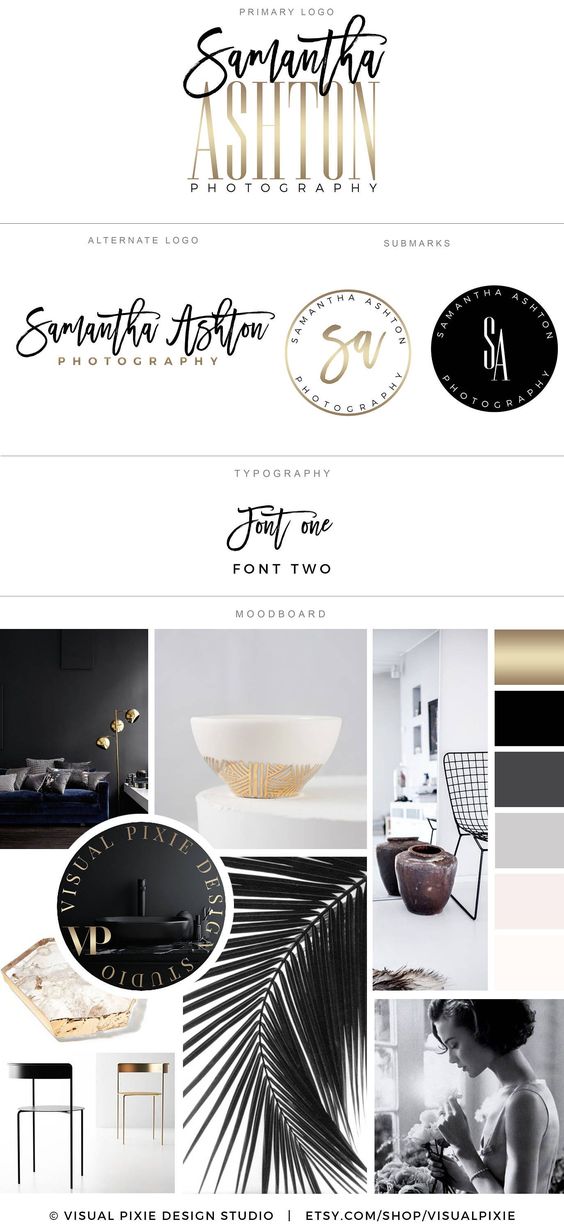 This premade Branding Package Logo Design Kit is a perfect solution to professionally brand your business for an affordable price. A full package is included for the price listed! I don\'t charge additional fees for any additional files you need, like it is a practice with other designers. THIS PACKAGE INCLUDES :: 1 pre-made Branding Kit customized with your name and tagline :: Main Logo ( can be used as blog banner ) :: 1 Alternate Logos :: 2 Submarks :: Color palette :: Font information :: Bran