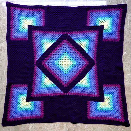 Diamond Granny Squared Throw