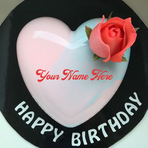 Heart Shape Romantic Birthday Wishes Cake With Name Romantic