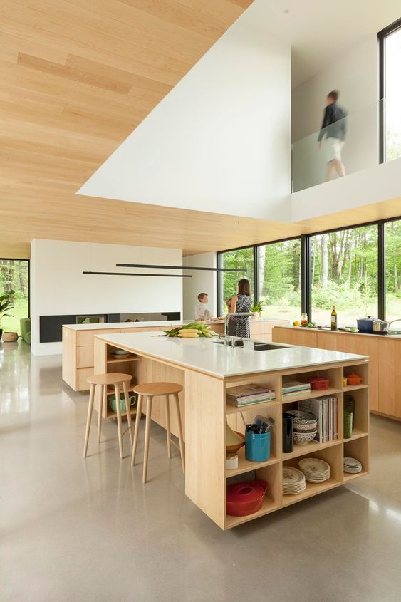 This Kitchen Design Has Three Islands To Maximize Cabinet And Countertop Space